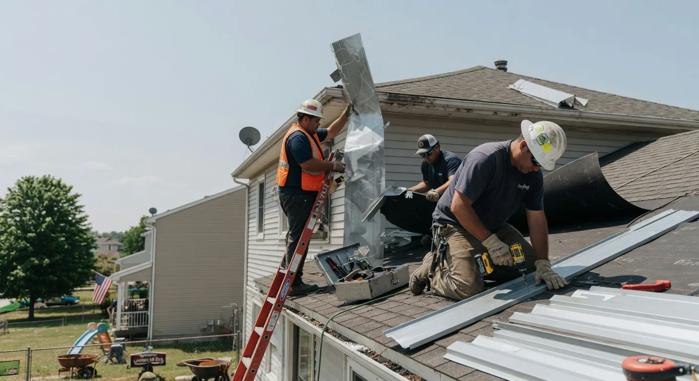 Storm Damage Metal Roof Repair in Hopkinton, RI
